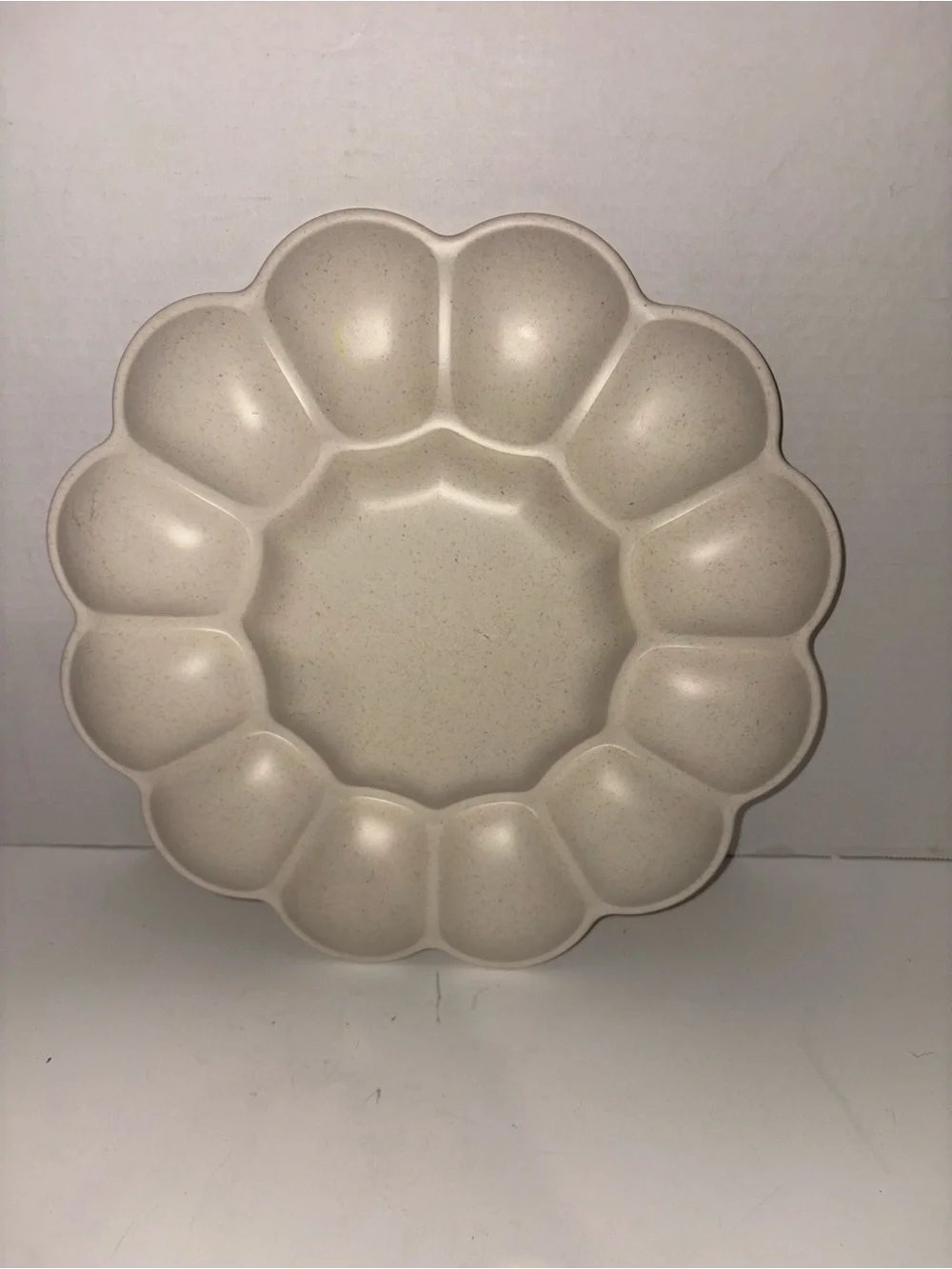 Bunny Floral Egg Platter - Cream Deviled Egg Tray- Melamine
